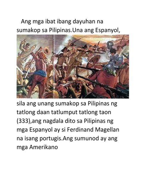 Ang Mga Ibat Ibang Dayuhan Na Sumakop Sa Pilipinas