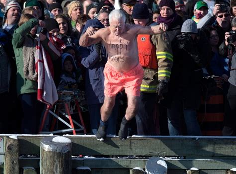 Canadians Brave Frigid Waters In Annual Polar Bear Dip Ctv News