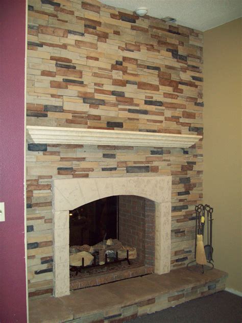 Apply Thin Faux Stone Fireplace Surround Home Decor