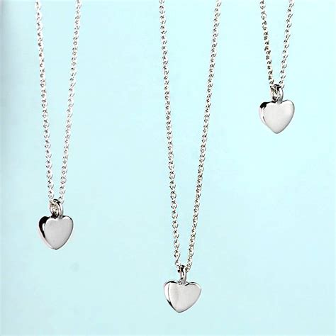 Mini Silver Heart Necklace By Hersey Silversmiths