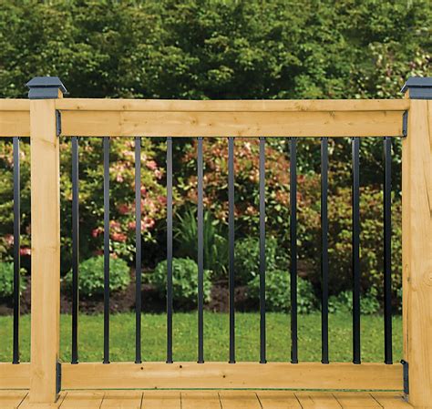 Available in textured black and textured white finish and all brackets and fasteners are included. Veranda Deck Rail Kit - Rectangular Balusters | The Home ...