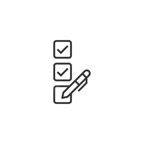 Flat Style Checklist Icon With Survey Vector On Isolated Background