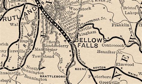Rutland Railroad Vintage Map Unframed Print Etsy
