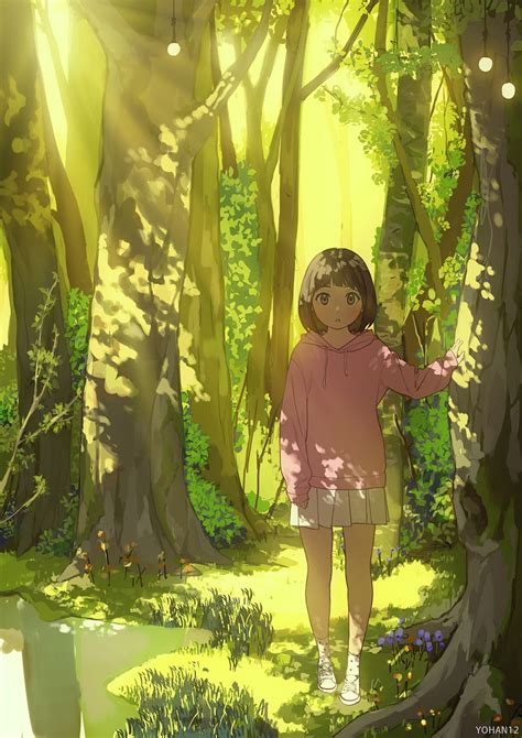 Original Illust 숲 속 소녀 森の中の少女 A Forest Girl 1604 Photoshop Cc
