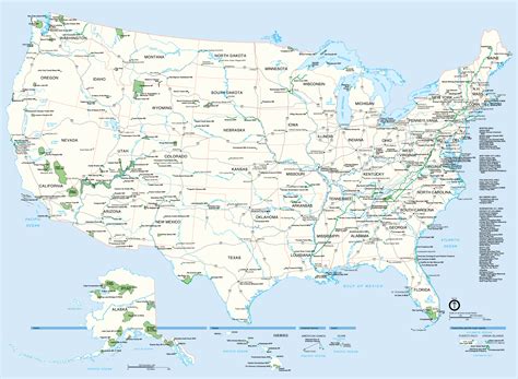 Usa Road Map With States And Cities