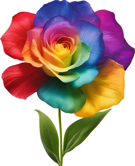 A Painting Of A Rainbow Flower Ai Generated 32319778 Png