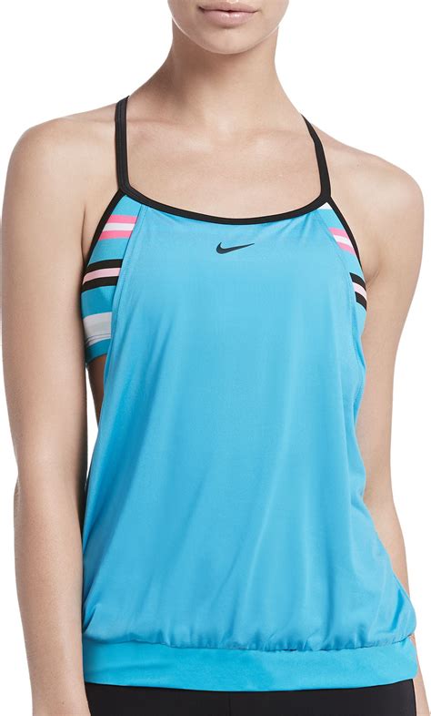 Nike Nike Women S Layered Sport T Back Tankini Swim Top Walmart Com