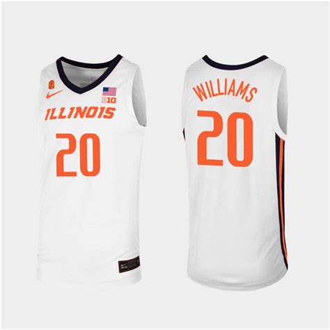 Mens Illinois Fighting Illini 20 Damonte Williams White Orange Nike