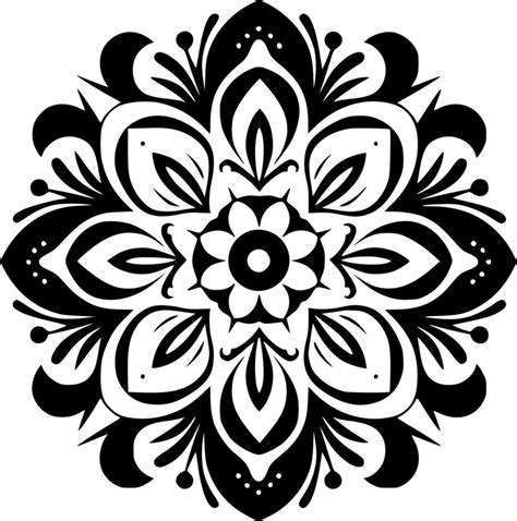 Mandala Black And White Vector Illustration 24567158 Vector Art At