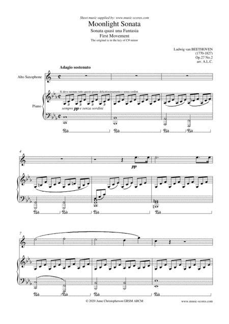 2 (tutorial) лунная соната (как играть). Moonlight Sonata - 1st Movement - Alto Sax By Ludwig Van ...