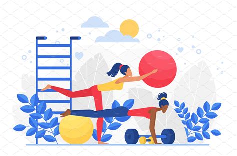 Fitness Sport Workout Concept Healthcare Illustrations Creative Market