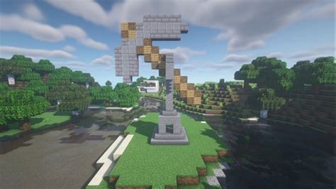 Minecraft Giant Pickaxe Statue Giant Pickaxe Statue Minecraft