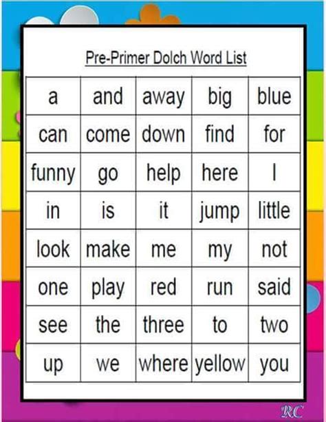 Teacher Fun Files Dolch Basic Sight Words Images