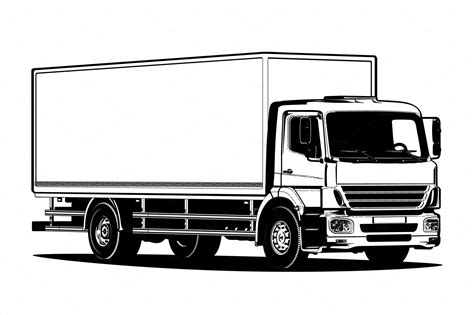 Icon Of Truck Semi Truck Vector ~ Illustrations ~ Creative Market 253