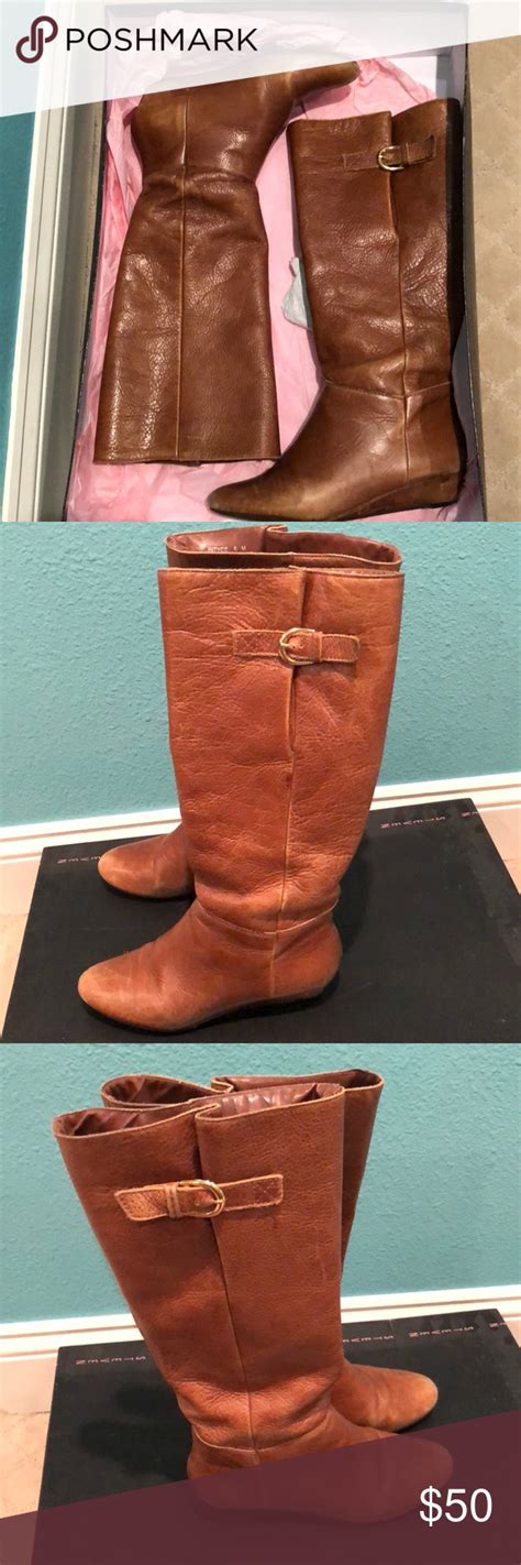 Steve Madden Intyce Cognac Leather Boots