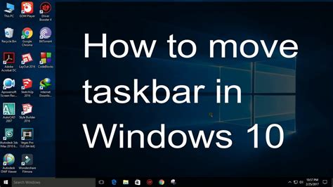 How To Move Taskbar In Windows 10 Youtube