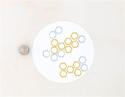 Hexagon Mini Rubber Stamp Artcuts