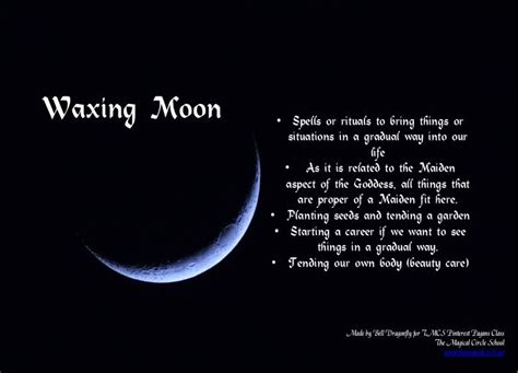Waxing Moon General Information And Correspondences Pin Created By
