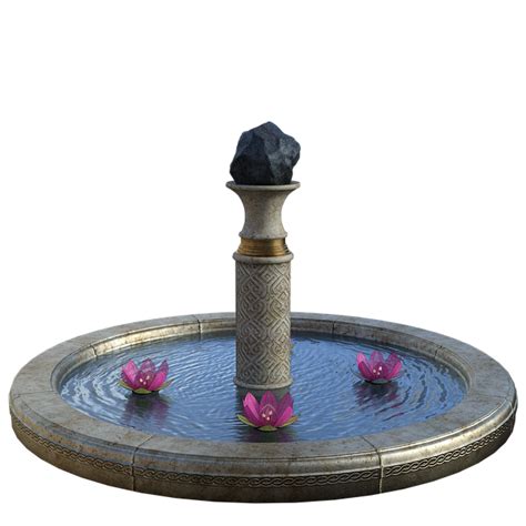 Download Water Fountain Flowers Rock Royalty Free Stock Illustration
