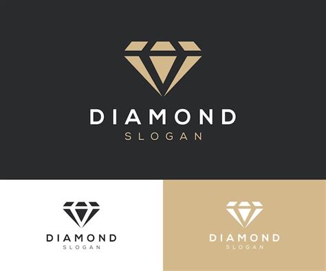 Logotipo De Diamante De Luxo Em Forma De Logotipo De Diamante Simples E