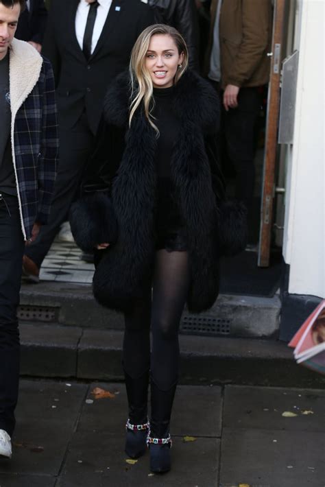 Miley Cyrus Leather Skirt In London 2018 Popsugar Fashion