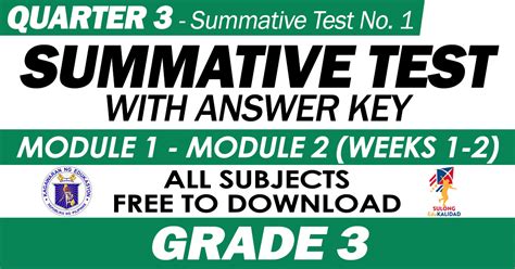 Grade 3 3rd Quarter Summative Test No 1 With Answer Key Modules 1 2