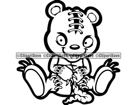 Psycho Crazy Teddy Bear Ripped Broken Stitched Stuffed Animal Etsy