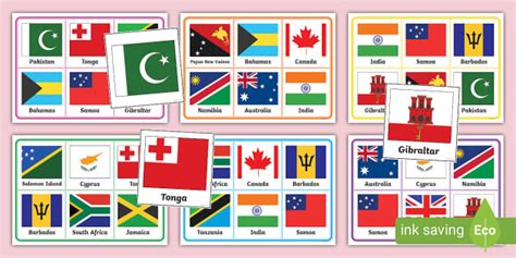 The Commonwealth Flags Printable Bingo Game Teacher Made