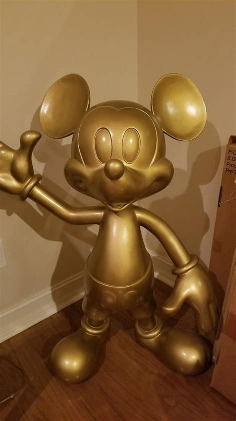 Gold Mickey Mouse Lifesize Statue Wdw Display Disney Store Sign Prop