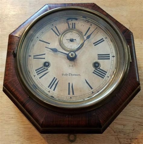 Antique Seth Thomas Octagon Wall Clock 2024382336