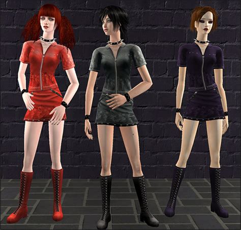 Mod The Sims Base Game Teen Goth Outfit Converted For Adults