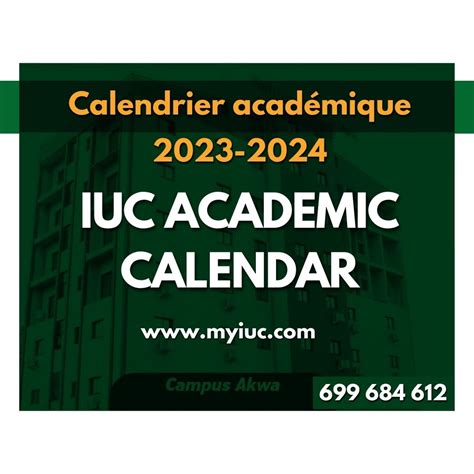 Calendrier Académique 2023 Iuc Academic Calendar Iuc Institut