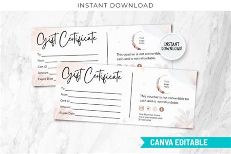 Gift Template Canva Certificate Graphic By Snapybiz Creative Fabrica