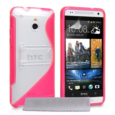 Caseflex Htc One Mini Silicone Gel S Line Stand Case White Pink
