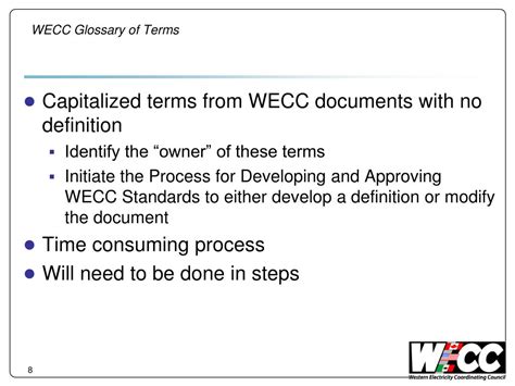 Ppt Wecc Glossary Of Terms Powerpoint Presentation Free Download