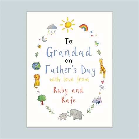 Personalised To Grandad On Fathers Day Card By Ruby And Rafe