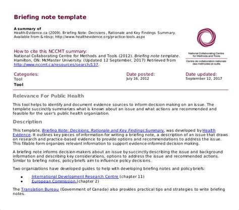 10 Briefing Note Templates Pdf Doc Free And Premium Templates
