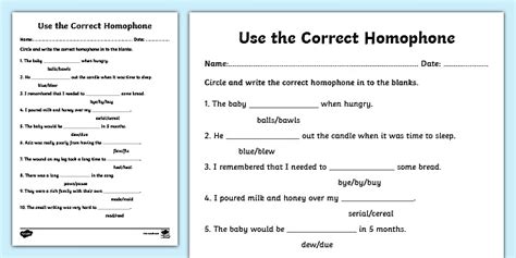 Homonym And Homophone Worksheets Homonyms Homophone Worksheets Ally