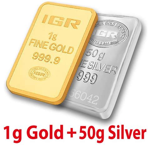 Igr 1 Gr Gold 50 Gr Silver 9991000 Minted Sealed No