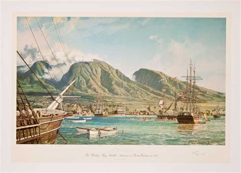 Lahaina The Whaling Brig Isabella Arriving To A Warm Welcome In 1865