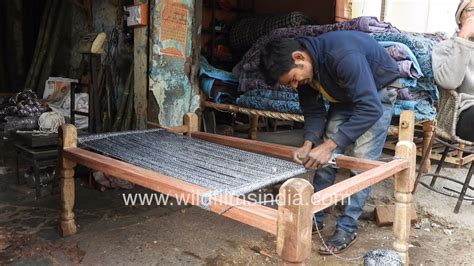 indian craftsmen weave charpai or traditional indian bed make in india beds eco friendly
