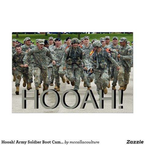 Hooah Army Soldier Boot Camp Cadet Poster Zazzle Army Soldier