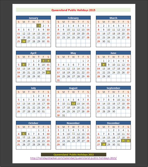 Queensland Australia Public Holidays 2015 Holidays Tracker