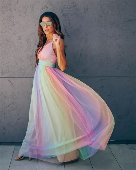 Rainbow Maxi Dresses She Likes Fashion