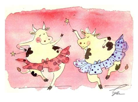 Funny Cow Greeting Card Cow Art Dancing Cows Funny Cows Card Cow