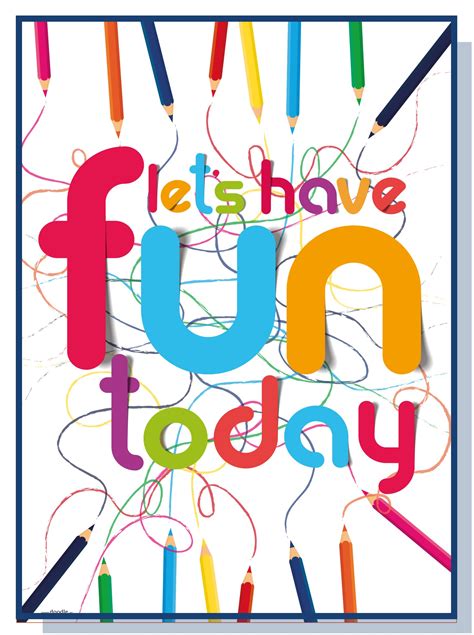 Lets Have Fun Poster Doodle Education