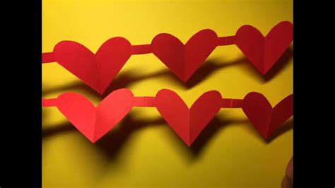Heart Chain Tutorial For A Paper Heart Chain Valentines Day Easy