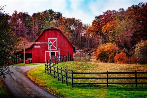 Autumn Red Barn Photograph By Debra And Dave Vanderlaan