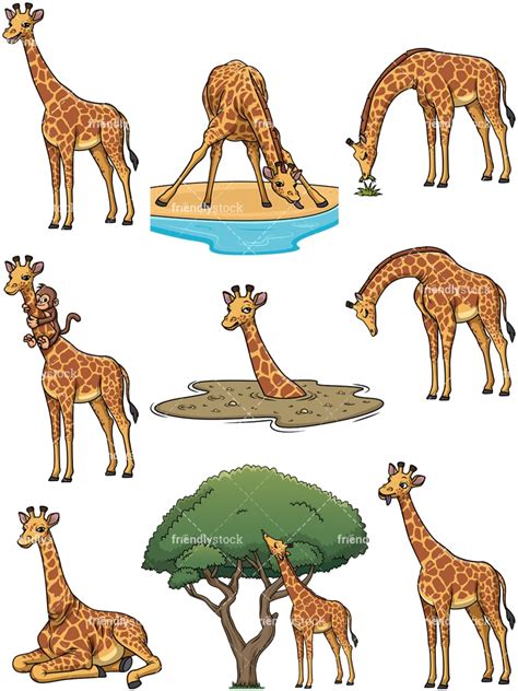 Wild Giraffes Cartoon Vector Clipart Friendlystock