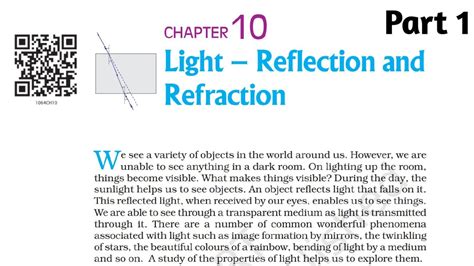 Light Reflection And Refraction Class Science Part Youtube